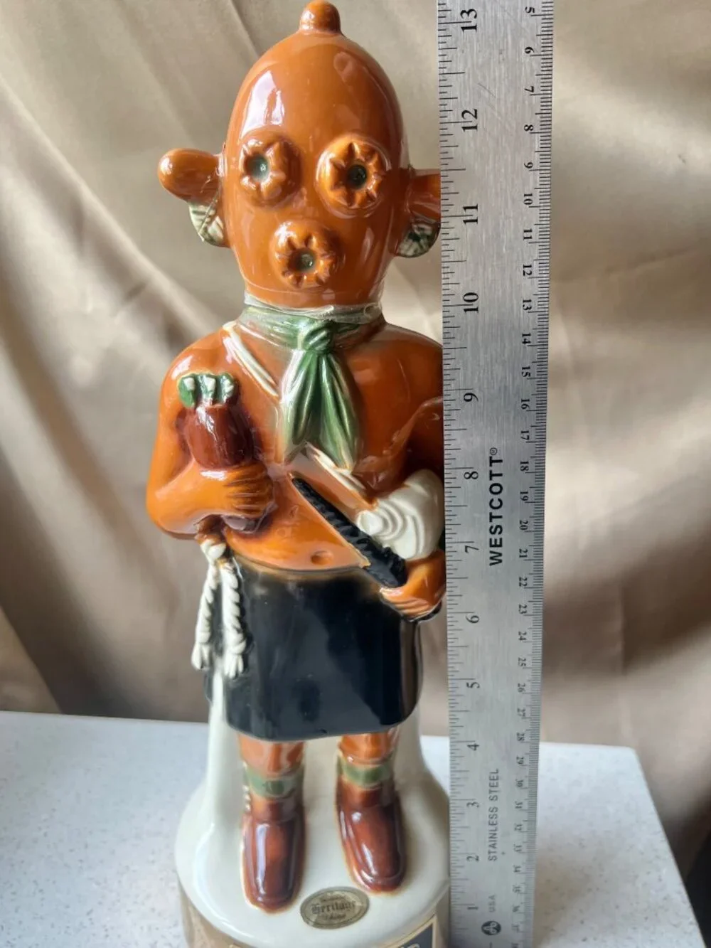 Ezra Brooks Decanter 101 Heritage Koyemsi Mudhead Kachina Doll Ceramic 13.5